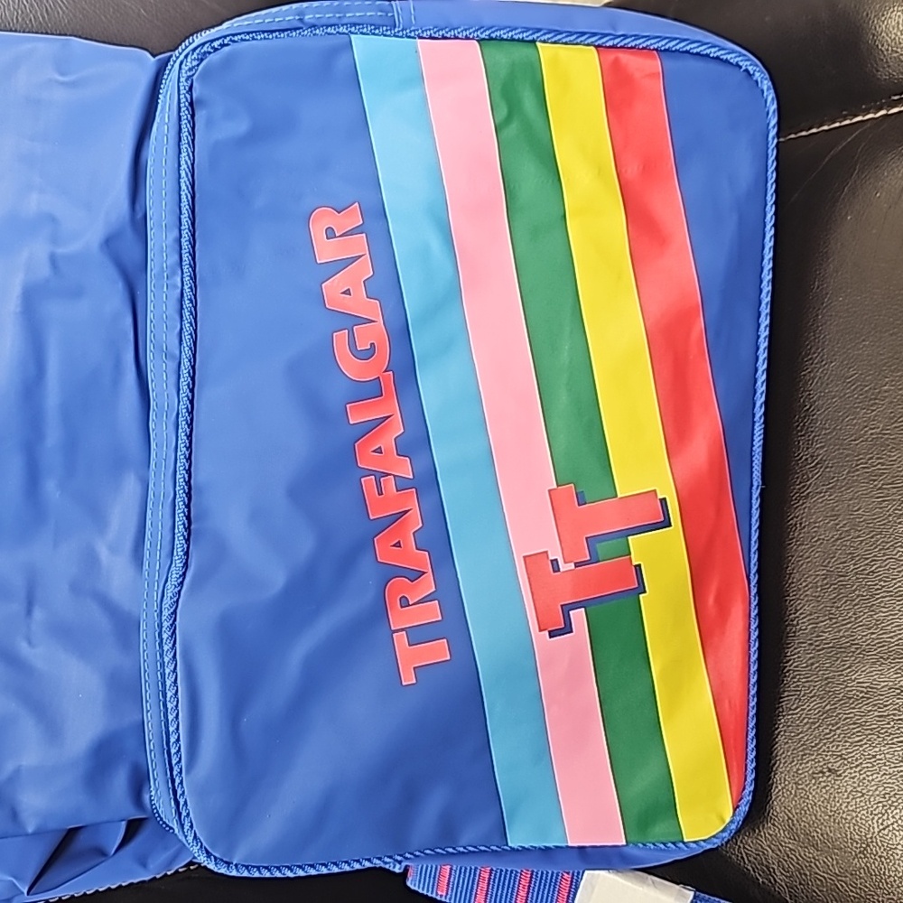 NEW Vintage 80s Trafalgar Rainbow Messenger CArry on Bag zipper unisex - Picture 4 of 14